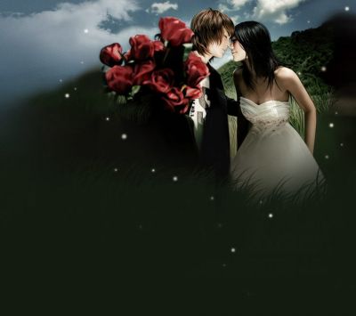 Couple Romantique avec Roses