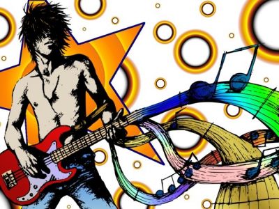 Musicien de Rock avec Basse