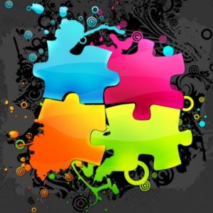 Design de Pièces de Puzzle Colorées