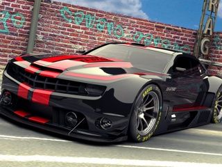 Voiture de sport noire et rouge