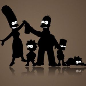Silhouette de la famille Simpson