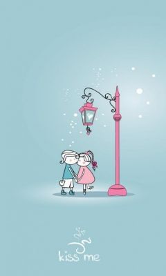 Couple Mignon Sous le Lampadaire