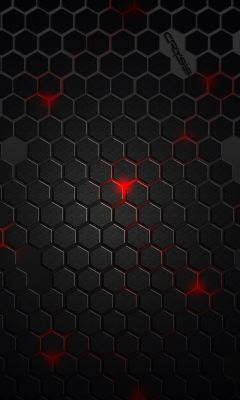 Motif Hexagonal avec Accents Rouges