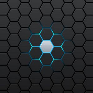Motif Hexagonal avec Accent Bleu