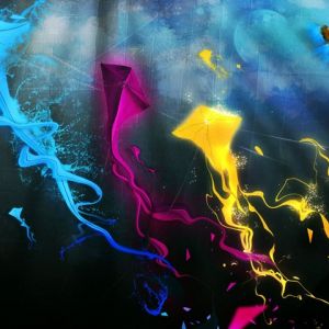 Cerfs-volants Colorés dans le Ciel