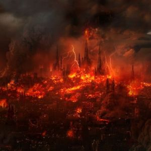 Paysage Fantastique Enflammé