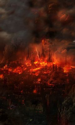 Paysage Fantastique Enflammé