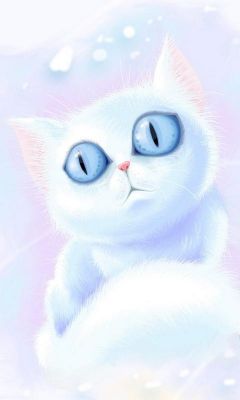 Illustration de Chat Blanc Mignon