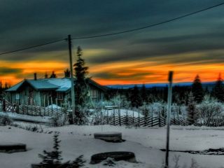 Coucher de Soleil d'Hiver sur Cabane