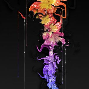 Art Abstrait Floral Coloré
