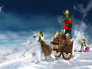 Elfes de Noël avec Ours Polaire