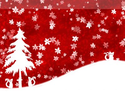 Chats et Sapin de Noël