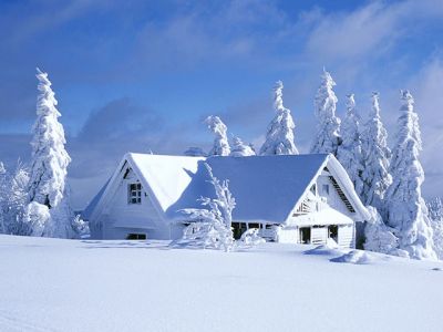 Maison dans un Paysage d'Hiver