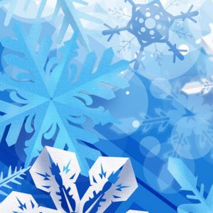 Design Abstrait de Flocons de Neige Bleus