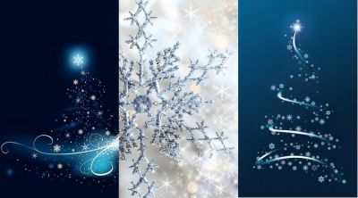 Flocons de Neige et Arbre de Noël Élégants
