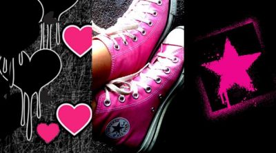Baskets Roses Converse avec Cœurs