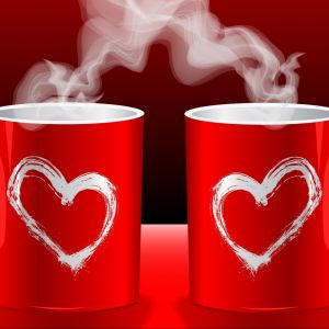 Tasses en forme de cœur