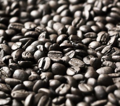 Grains de Café en Gros Plan