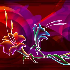 Art Floral Abstrait Coloré