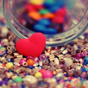 Cœur Coloré et Perles