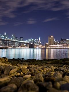 Vue nocturne du Pont de Brooklyn