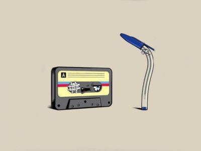 Cassette Rétro et Stylo