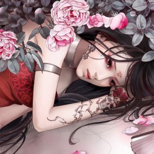 Fille Fantastique avec des Roses
