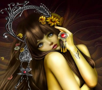 Art de Fille Fantastique Envoûtante