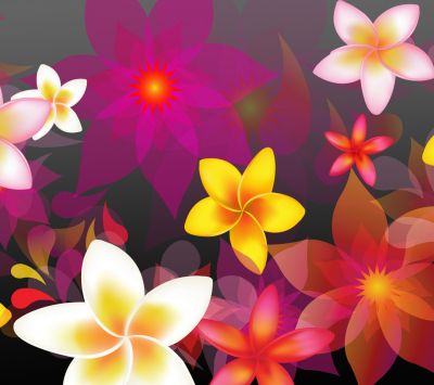 Design Abstrait de Fleurs Colorées