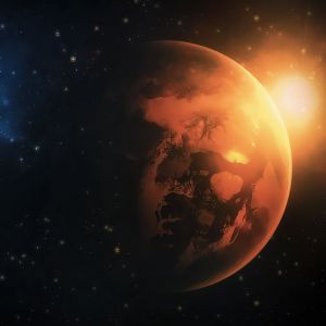 Planète Mars dans l'Espace