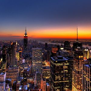 Skyline de New York au Coucher de Soleil