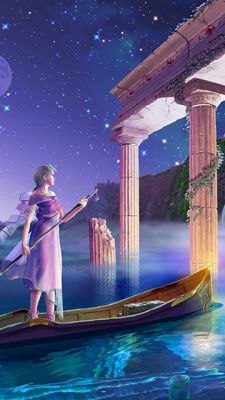 Paysage Fantastique avec Colonnes Anciennes