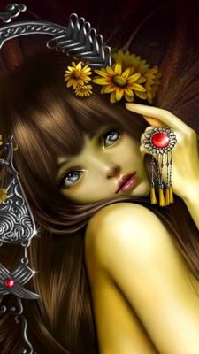 Belle fille avec des fleurs