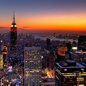 Coucher de soleil sur l'Empire State Building