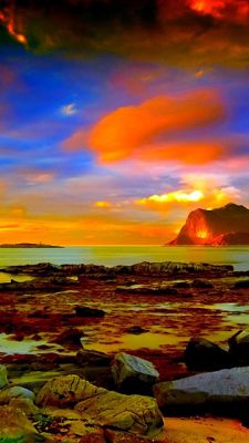 Coucher de Soleil Éblouissant sur l'Océan