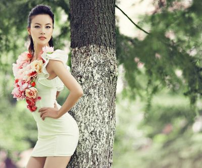 Elegant Woman in Nature