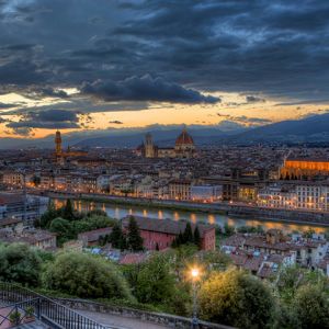 Skyline de Florence au Coucher de Soleil