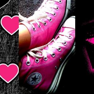 Converse Roses avec Cœurs