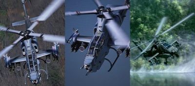 Photos d'action de l'hélicoptère Apache