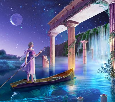 Paysage Fantastique avec Cascade