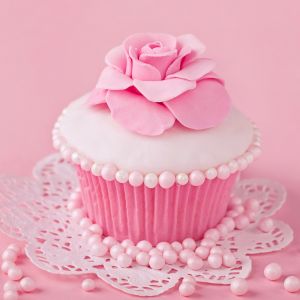 Cupcake Rose avec Rose