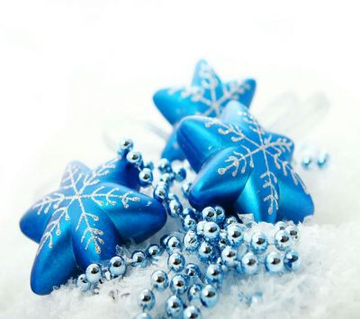 Ornements de Noël en Flocon de Neige Bleu