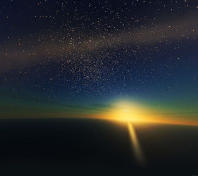 Coucher de Soleil Éblouissant sur l'Horizon