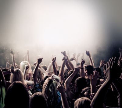 Foule Énergique au Concert