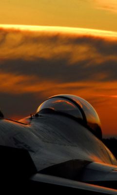 Chasseur au coucher de soleil