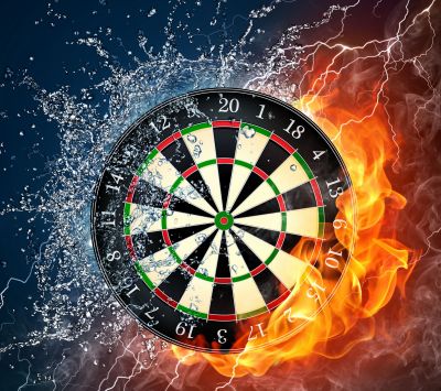 Cible avec Effets de Feu et d'Eau