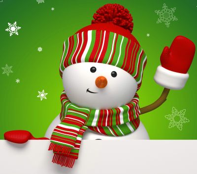 Bonhomme de Neige Joyeux avec Écharpe
