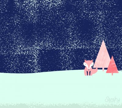 Renard Mignon dans un Paysage d'Hiver