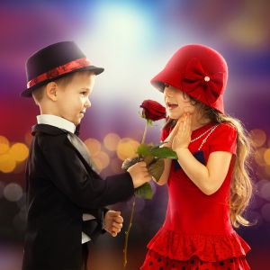 Enfants Mignons Amoureux