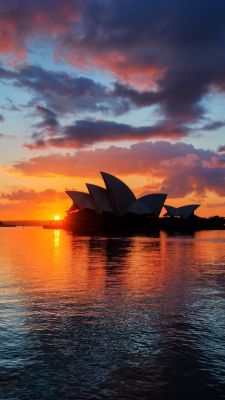 Coucher de soleil sur l'Opéra de Sydney